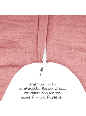 Julius Zöllner Sommerschlafsack mit Füßen / Jumper Musselin in rosa