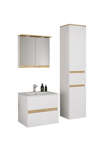 VCM 4 tlg. Badmöbel-Set mit Waschbecken Cosila-I 61 cm in Weiß