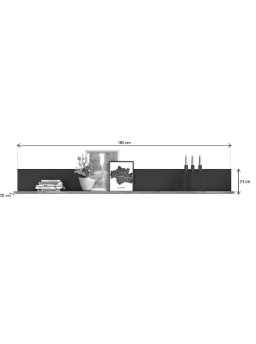 xonox.home Wandboard  (B/H/T: 180x21x20 cm) in Nox Oak Nachbildung und Basalt grau
