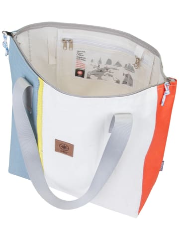 360 grad Shopper Welle in Weel-Weiß/Hellblau/Orange/Gelb