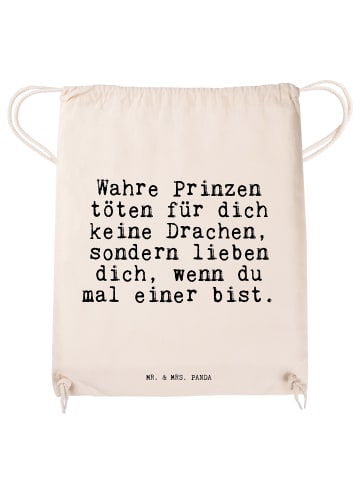 Mr. & Mrs. Panda Tasche Wahre Prinzen töten für... mit Spruch in Creme
