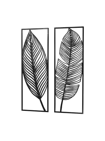 kobolo Metallbild FEATHER in Schwarz