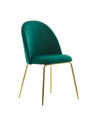 KADIMA DESIGN Skandinavischer Esszimmerstuhl 2er Set mit Samtbezug, 53x86x50 cm in Grün