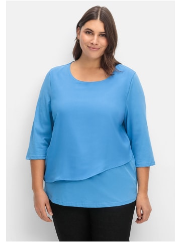 sheego 3/4-Arm-Shirt in bleu