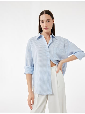 KOTON SHIRTS LS in Marineblau Gestreift