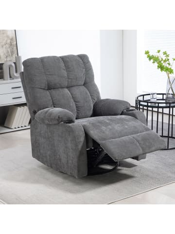 HOMCOM Relaxsessel-88L x 96B x 108H cm-Dunkelgrau