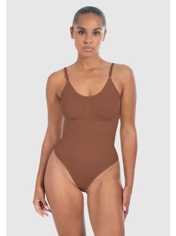SMILODOX String Bodysuit Nysa in Braun