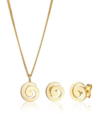 Elli Schmuckset 925 Sterling Silber Schmuckset, Spirale in Gold