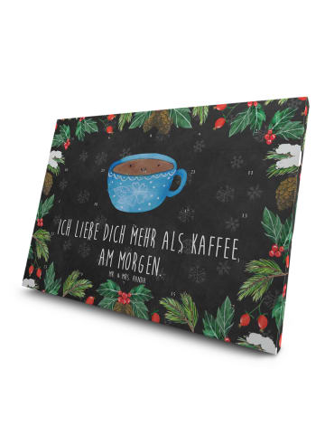 Mr. & Mrs. Panda Advents-Teekalender Kaffee Tasse mit Spruch in Kreidetafel