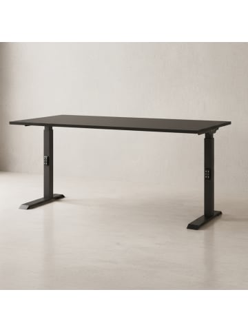 KADIMA DESIGN Schreibtisch verstellbar 68-91cm Höhe Ergonomisch C-Fuß Büro in Graphit