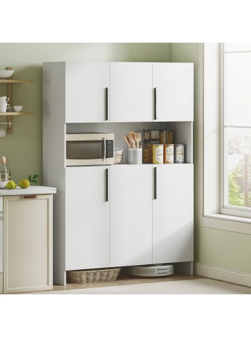 HOMCOM Küchenschrank-119L x 40B x 175H cm-Weiß