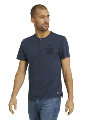 Tom Tailor Tom Tailor Shirt T-Shirt in Melange Optik in dunkelblau