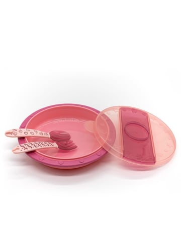 MiaMia Babyteller zum Mitnehmen inkl. Besteck - Pink in rosa