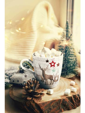 Seltmann Weiden 6er Set Henkelbecher Life Christmas in 400 ml in weiß-braun