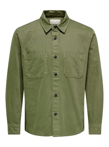 ONLY & SONS Overshirt in Olive Night