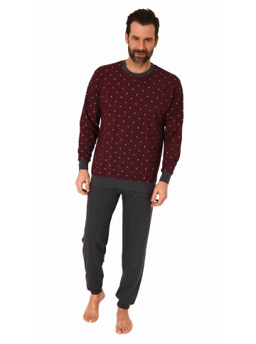 NORMANN langarm Schlafanzug Bündchen Pyjama print - 77205 in rot