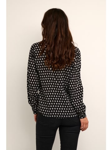 Kaffe Langarm-Bluse KAleah in Black Square Print