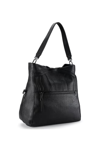 Desigual Embro Loverty Schultertasche 33 cm mit Dehnfalte in schwarz