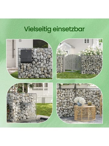 SONGMICS Gabione Patya in Silbern - (B)100 x (H)80 x (T)30 cm