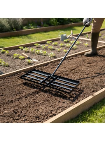 relaxdays Rasenrakel in Schwarz – (B)76 x (H)200 x (T)25 cm