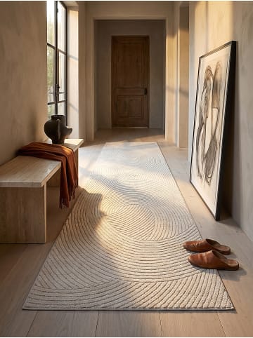KADIMA DESIGN Teppichläufer Geometrisch pflegeleicht Wohnzimmer Schlafzimmer Flur in Creme