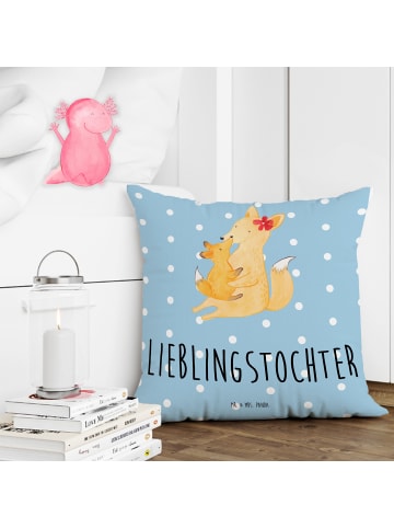 Mr. & Mrs. Panda Dekokissen Sofa Fuchs Mama mit Spruch in Blau Pastell