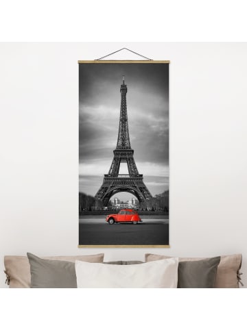 WALLART Stoffbild mit Posterleisten - Spot on Paris in Schwarz-Weiß