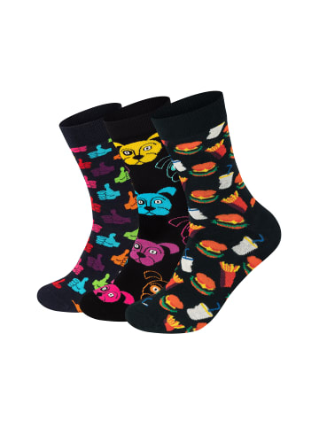 Happy Socks Socken Hamburger-Dog-Thumbs up in marineblau