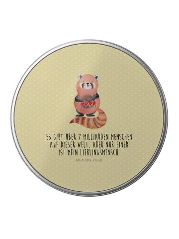 Mr. & Mrs. Panda Keksdose Roter Panda mit Spruch in Gelb Pastell