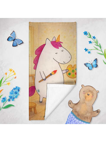 Mr. & Mrs. Panda Badetuch Einhorn Künstler Design ohne Spruch in Weiß