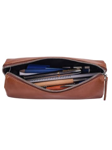 Leonhard Heyden Cambridge Stifteetui Leder 20,5 cm cognac