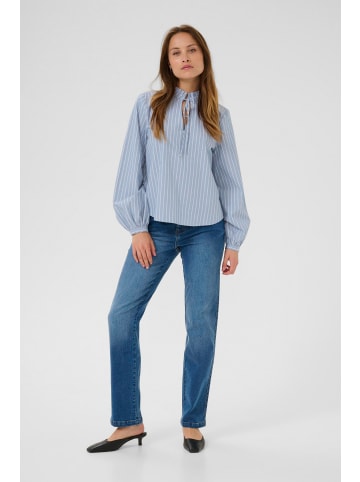 Kaffe Langarm-Bluse KAmilina Baggy fit in Windward blue melange stripe