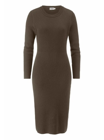 Hessnatur Hessnatur Strick Kleid Regular aus Bio-Baumwolle mit Bio-Merinowolle in vintage oliv