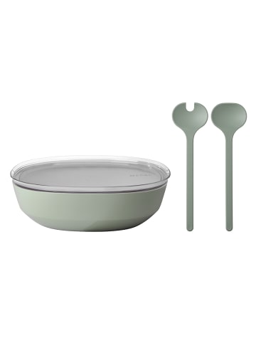 Mepal Servierschale mit Deckel & Salatbesteck Silueta in Nordic Sage 4000 ml