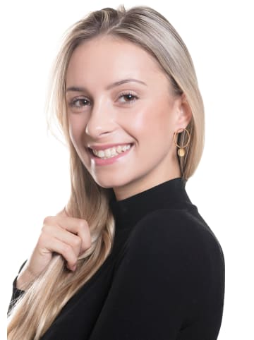 Hey Happiness Vergold. Ohrringe Kreis Edelstahl in Rosegold