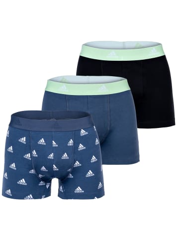 adidas Boxershort 3er Pack in Schwarz/BlauGrün