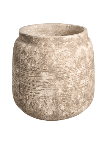 Beliani Outdoor Blumentopf ARGOSTOLI in Beige/Weiß - (W) 44 x (H) 43 x (L) 44 cm