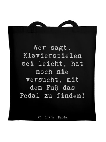 Mr. & Mrs. Panda Canvas Tasche Spruch Klavier Herausforderung mi... in Schwarz