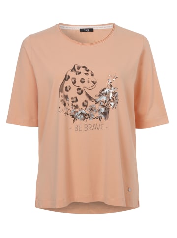 FRAPP  Shirt Verspieltes T-Shirt mit Glitzersteinen in peach
