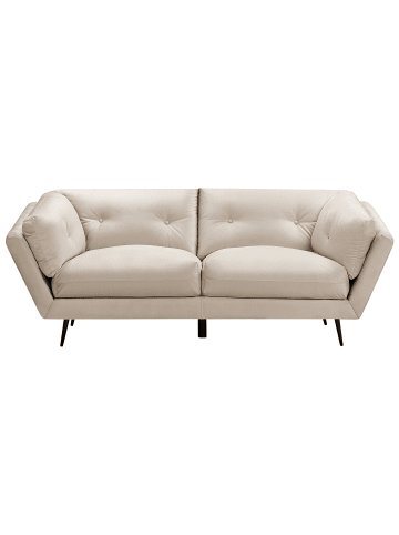Beliani 3-Sitzer Sofa LENVIK in Beige/Schwarz - (W) 210 x (H) 75 x (L) 90 cm