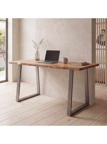 FineBuy Schreibtisch in Braun / Akazie / 120x60x76