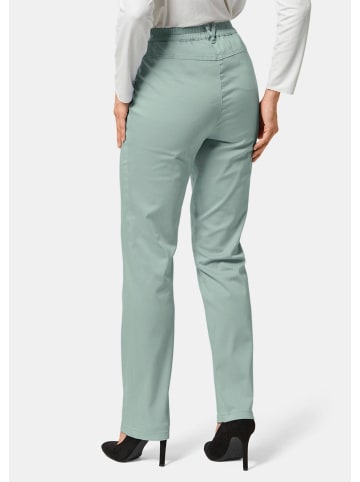 GOLDNER Kurzgröße:  Satin-Baumwollhose mit Stretch in mintgrün
