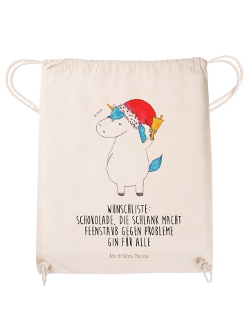 Mr. & Mrs. Panda Stoffbeutel Einhorn Weihnachtsmann mit Spruch in Creme
