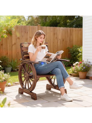 Outsunny Gartenstuhl in Verkohlt 66L x 55B x 90H cm