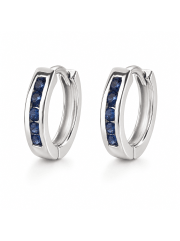 schmuck23 Creolen 925 Silber Zirkonia 0,3 cm x 1,2 cm