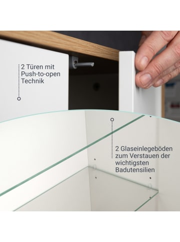 Fackelmann Doppel-Midischrank FINN in hellbraun-60(B)x75(H)x30,5(T)cm