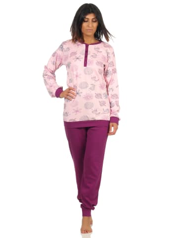 NORMANN r interlock Pyjama lang Bündchen - 58245 in rosa