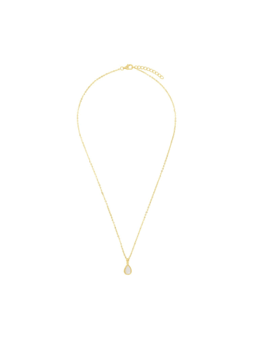 Amor Kette mit Anhänger Silber 925, gelbvergoldet, Perlmutt in weiß