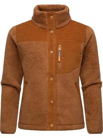 ragwear Fleecejacke Appopis Block in Brown Sugar