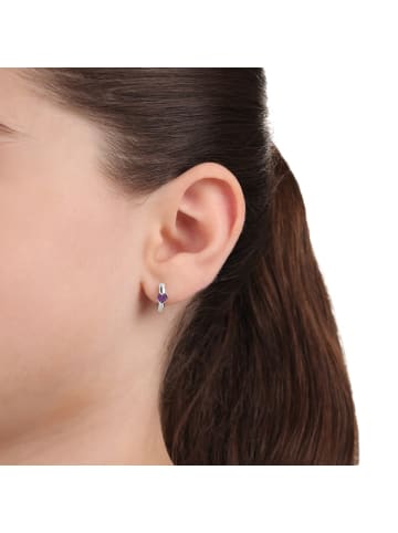 Prinzessin Lillifee Creolen Silber 925, rhodiniert in Lila